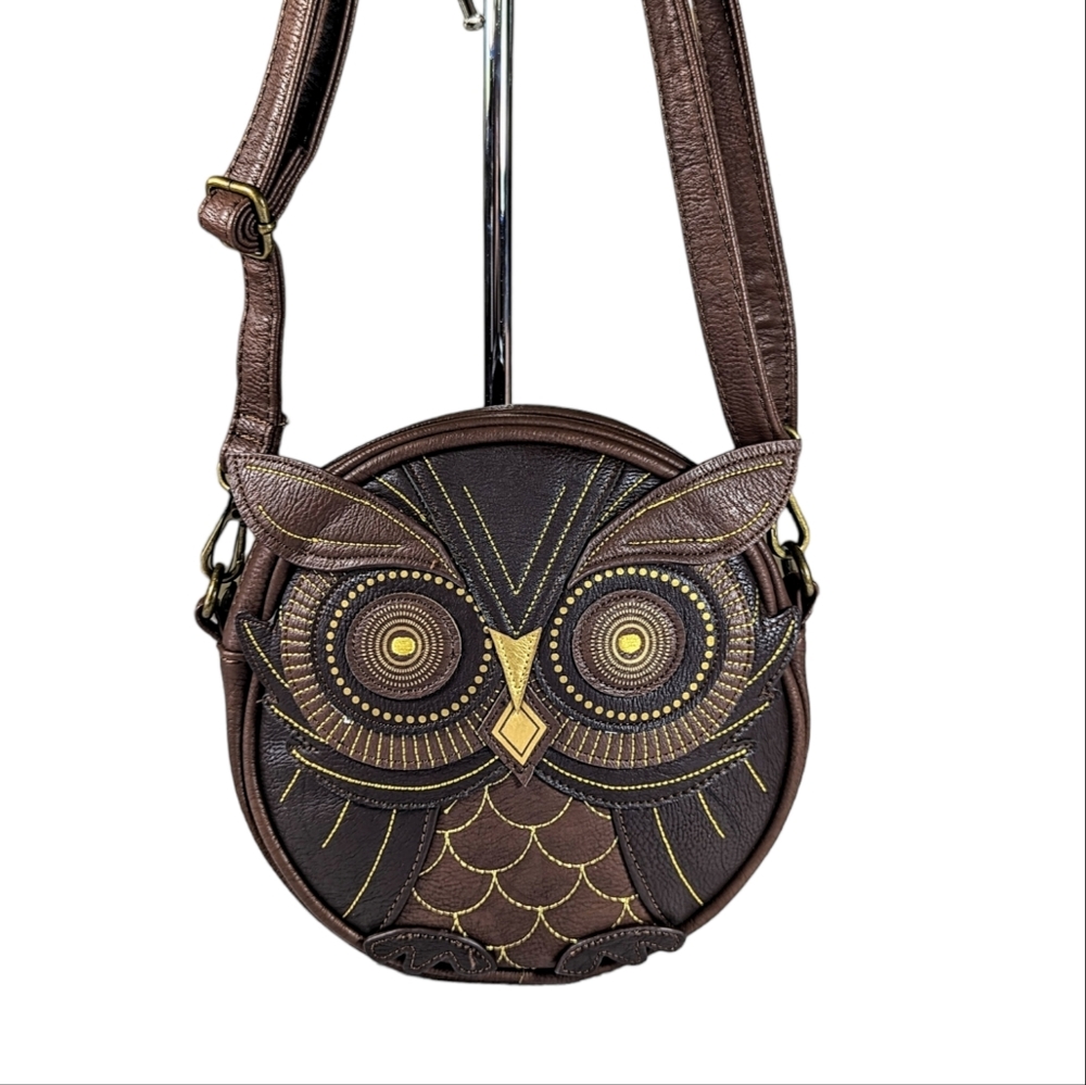 Loungefly Owl Face Round Crossbody Bag Purse EUC - Picture 1 of 9